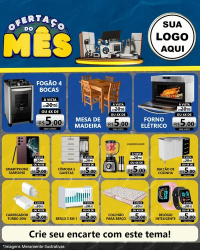 Modelo de Rede Social para Feed Instagram com o tema Ofertaço do Mês - Móveis e Eletro para Móveis e Eletro