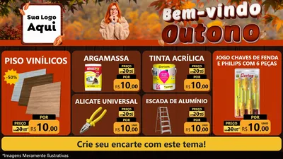 Modelo de TV para TV Horizontal com o tema Bem-vindo Outono para Material para Construção