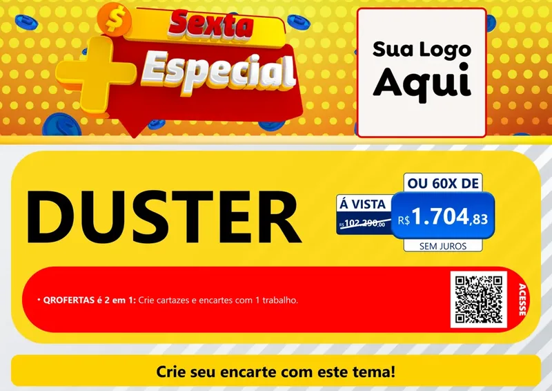 Modelo de Cartaz para Cartaz A4 Horizontal com o tema Sexta Mais Especial para Concessionaria de Carros