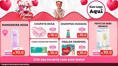 Modelo de TV para TV Horizontal com o tema Mês da Mulher para Bebês