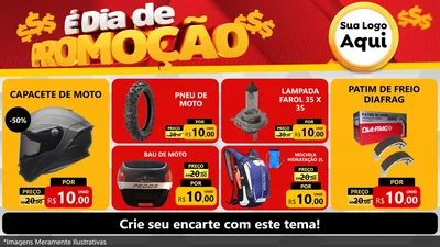 Modelo de TV para TV Horizontal com o tema É Dia De Promoção para Moto peças
