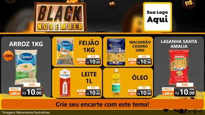 Modelo de TV para TV Horizontal com o tema Black November para Supermercado