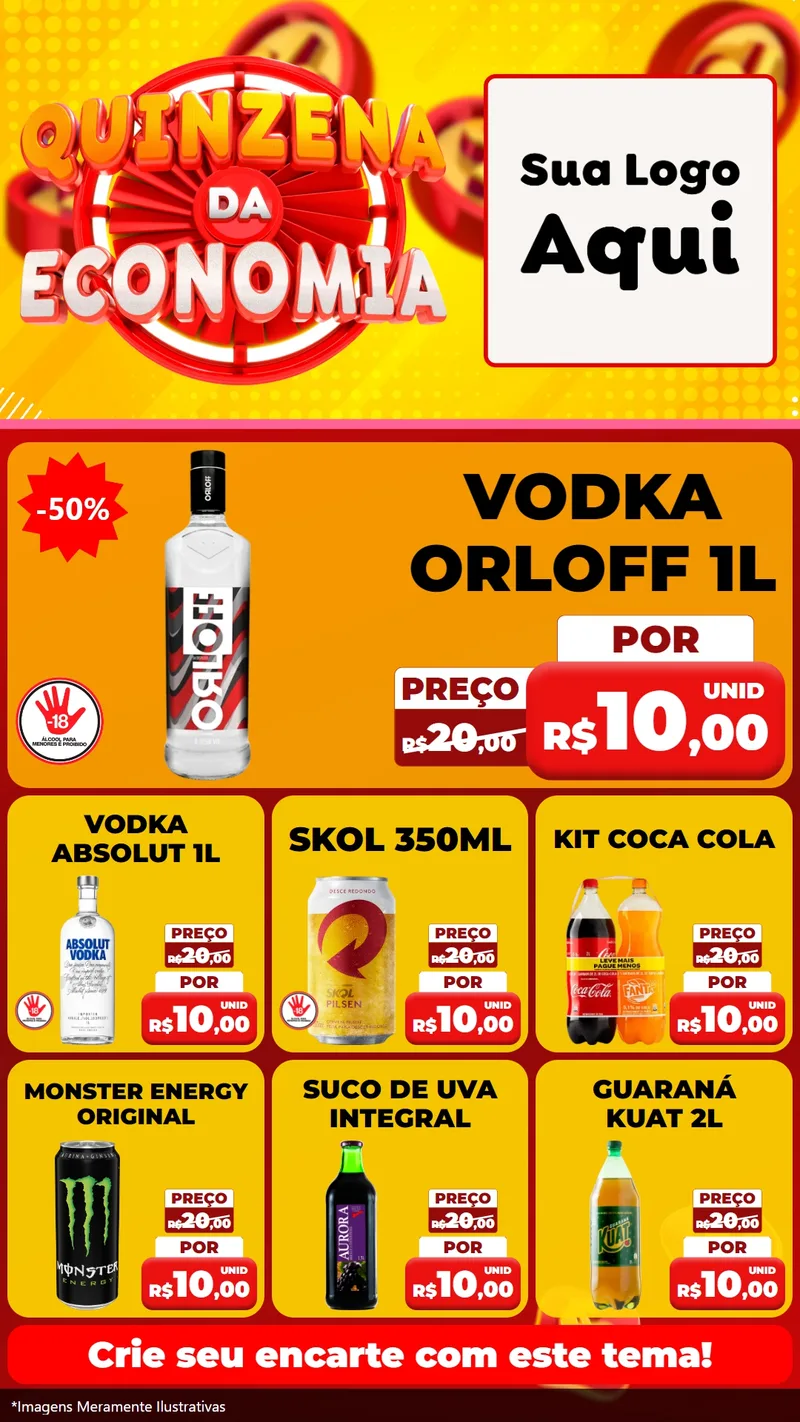 Modelo de Rede Social para Stories com o tema Quinzena Da Economia para Distribuidora de bebidas