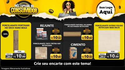 Modelo de TV para TV Horizontal com o tema Mês Especial do Consumidor para Pisos e revestimentos
