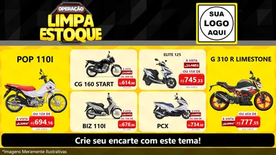Modelo de TV para TV Horizontal com o tema Operação Limpa Estoque para Concessionaria de Motos