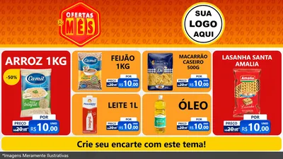 Modelo de TV para TV Horizontal com o tema Ofertas do Mês para Supermercado