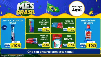 Modelo de TV para TV Horizontal com o tema Mês do Brasil para Higiene Pessoal