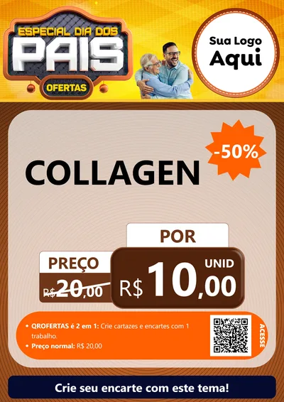 Modelo de Cartaz para Cartaz A4 Vertical com o tema Especial Dia dos Pais para Suplementos alimentares