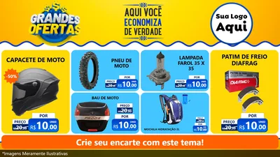 Modelo de TV para TV Horizontal com o tema Grandes Ofertas para Moto peças