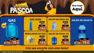 Modelo de TV para TV Horizontal com o tema Especial Páscoa para Água e gás