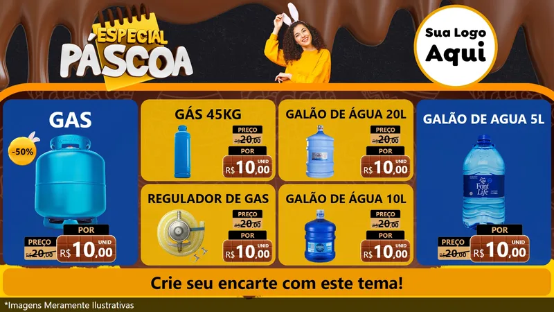 Modelo de TV para TV Horizontal com o tema Especial Páscoa para Água e gás
