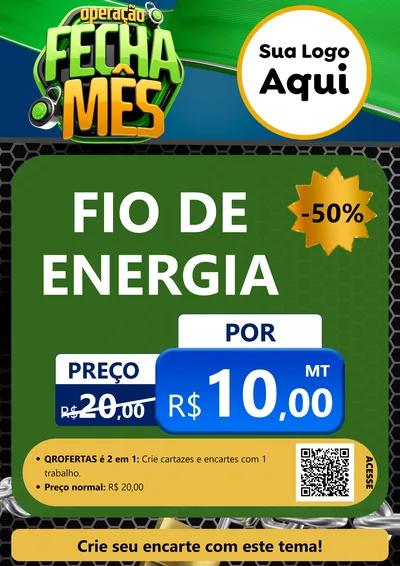 Modelo de Cartaz para Cartaz A4 Vertical com o tema Operação Fecha Mês para Materiais Elétricos
