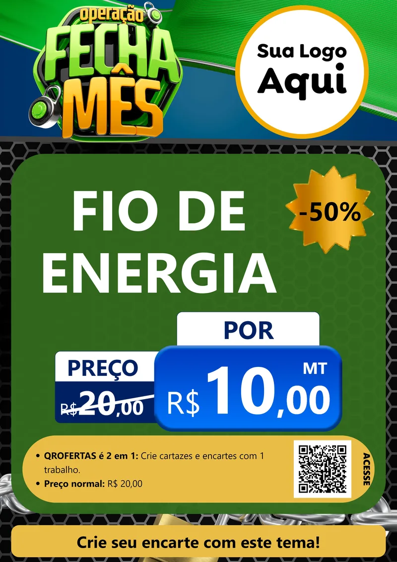 Modelo de Cartaz para Cartaz A4 Vertical com o tema Operação Fecha Mês para Materiais Elétricos