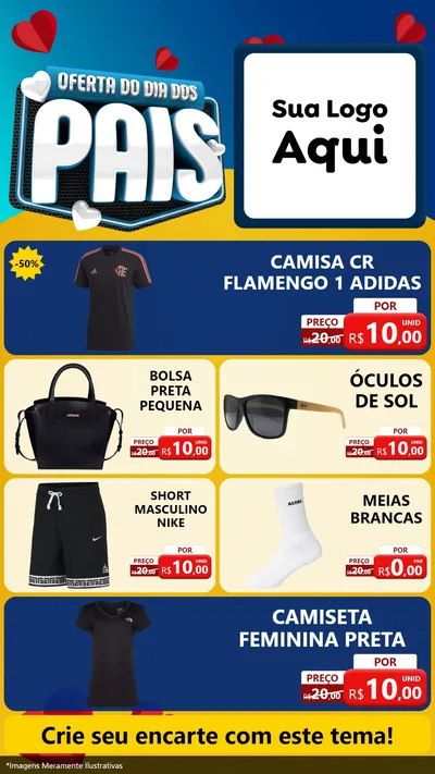 Modelo de TV para TV Vertical com o tema Oferta Do Dia Dos Pais para Roupas e acessórios