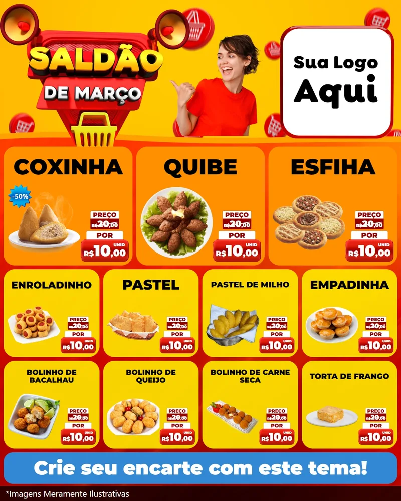 Modelo de Rede Social para Feed Instagram com o tema Saldão de Março para Salgadaria