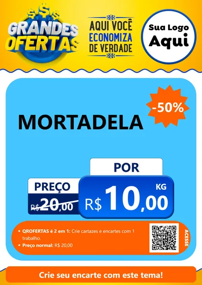 Modelo de Cartaz para Cartaz A4 Vertical com o tema Grandes Ofertas para Frios e Laticínios