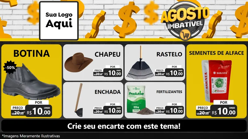 Modelo de TV para TV Horizontal com o tema Agosto imbatível para Agropecuária