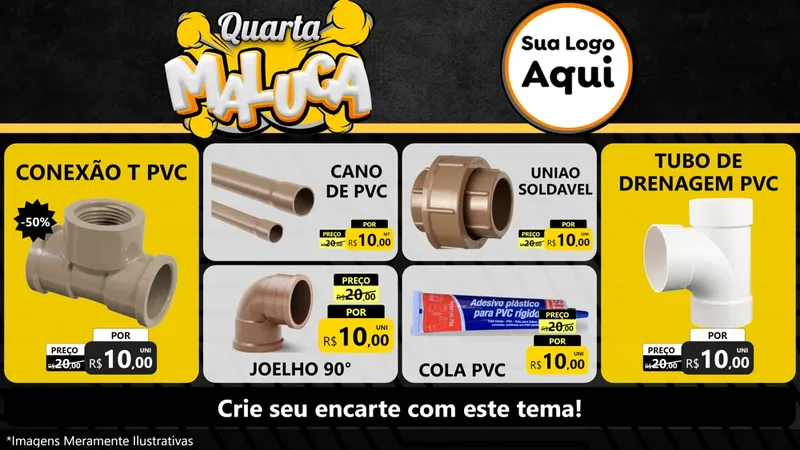 Modelo de TV para TV Horizontal com o tema Quarta Maluca para Tubos e conexões