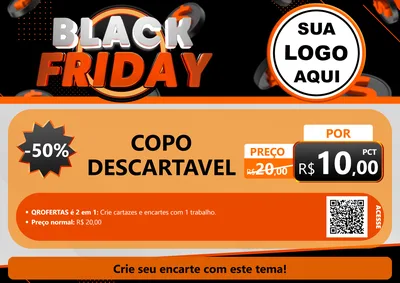 Modelo de Cartaz para Cartaz A4 Horizontal com o tema Black Friday para Embalagens