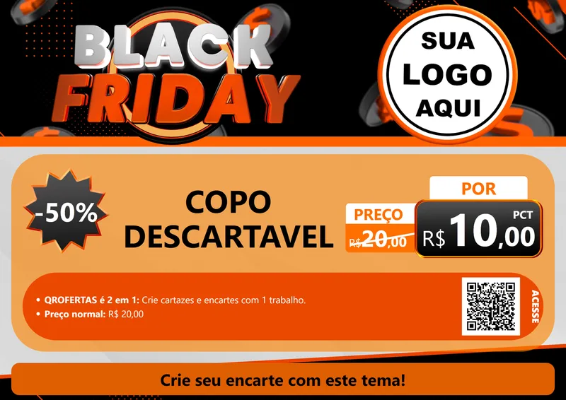 Modelo de Cartaz para Cartaz A4 Horizontal com o tema Black Friday para Embalagens