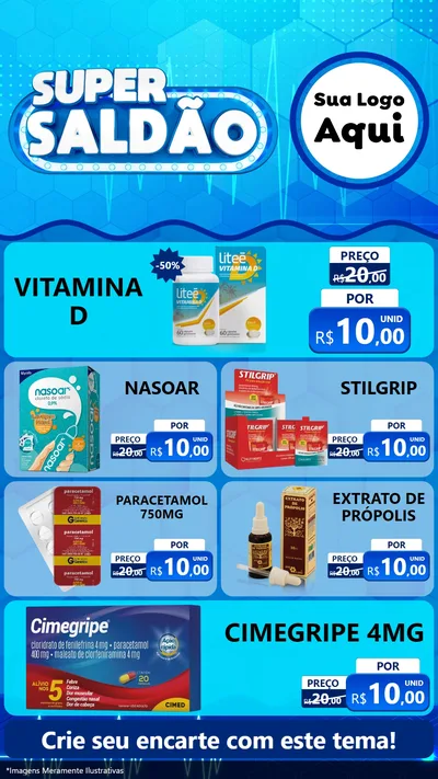 Modelo de TV para TV Vertical com o tema Super Saldão - Farmácia para Farmácia