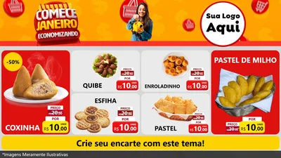 Modelo de TV para TV Horizontal com o tema Comece Janeiro Economizando para Salgadaria