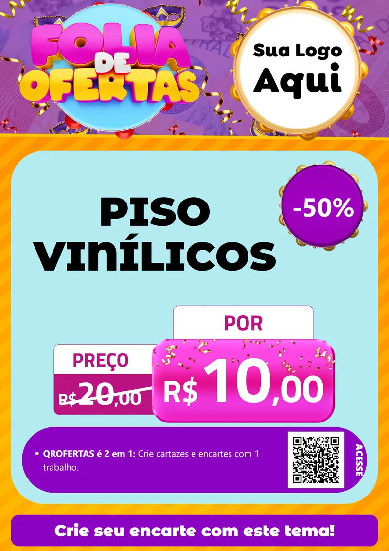 Modelo de Cartaz para Cartaz A4 Vertical com o tema Folia de Ofertas para Material para Construção