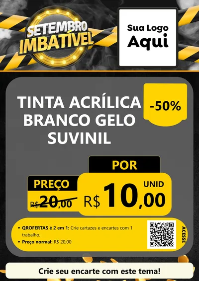 Modelo de Cartaz para Cartaz A4 Vertical com o tema Setembro Imbatível para Tintas e Ferramentas