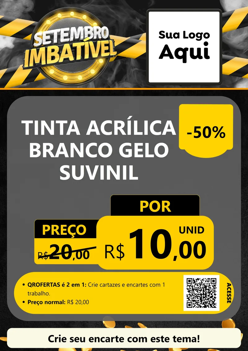 Modelo de Cartaz para Cartaz A4 Vertical com o tema Setembro Imbatível para Tintas e Ferramentas