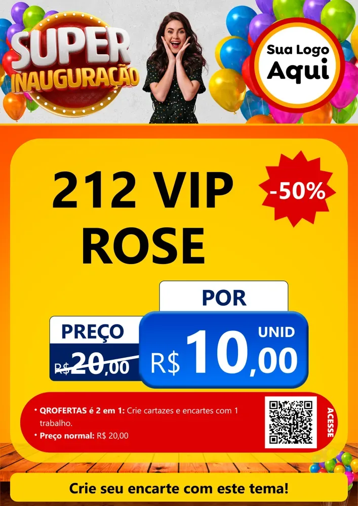 Modelo de Cartaz para Cartaz A4 Vertical com o tema Super Inauguração para Perfumes
