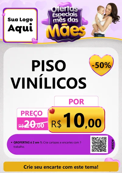 Modelo de Cartaz para Cartaz A4 Vertical com o tema Ofertas Especiais - Mês das Mães para Material para Construção