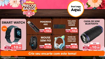 Modelo de TV para TV Horizontal com o tema Primavera de Preços Baixos para Informática
