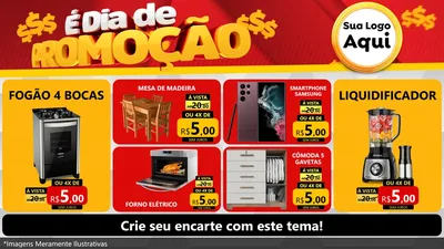 Modelo de TV para TV Horizontal com o tema É Dia De Promoção para Móveis e Eletro