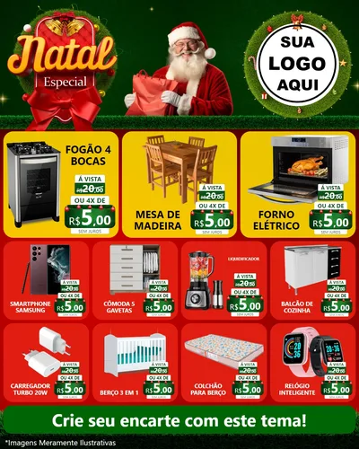 Modelo de Rede Social para Feed Instagram com o tema Natal Especial para Móveis e Eletro