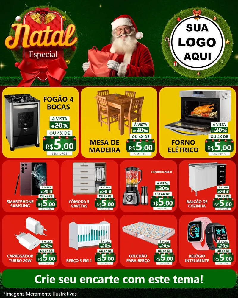 Modelo de Rede Social para Feed Instagram com o tema Natal Especial para Móveis e Eletro