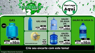 Modelo de TV para TV Horizontal com o tema Promoção de Aniversário - 2 Anos para Água e gás