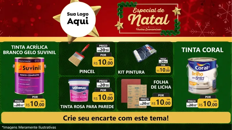 Modelo de TV para TV Horizontal com o tema Especial de Natal para Tintas e Ferramentas