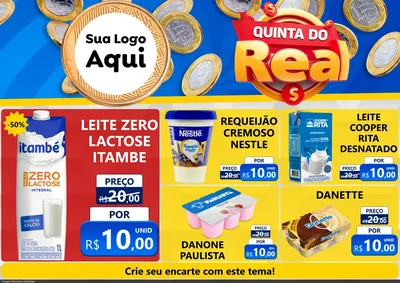 Modelo de Encarte para Encarte A4 Horizontal com o tema Quinta do Real para Frios e Laticínios