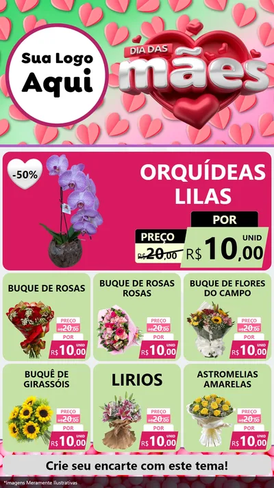 Modelo de Rede Social para Stories com o tema Dia das Mães para Floricultura e jardim