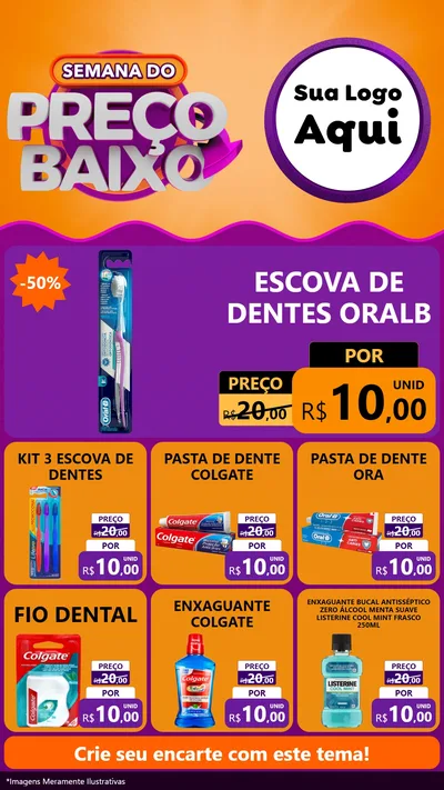 Modelo de Rede Social para Stories com o tema Semana do Preço Baixo para Higiene Pessoal