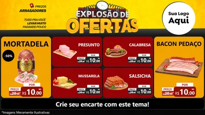 Modelo de TV para TV Horizontal com o tema Explosão de Ofertas para Frios e Laticínios