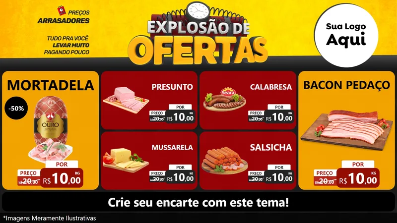 Modelo de TV para TV Horizontal com o tema Explosão de Ofertas para Frios e Laticínios