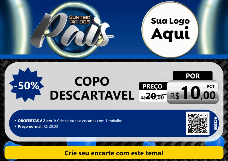 Modelo de Cartaz para Cartaz A4 Horizontal com o tema Sorteio Dia Dos Pais para Embalagens