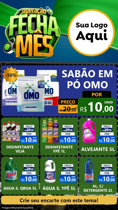 Modelo de Rede Social para Stories com o tema Operação Fecha Mês para Produtos de Limpeza