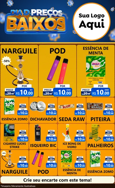 Modelo de Encarte para Encarte Grande com o tema Dia D Preço Baixo para Tabacaria