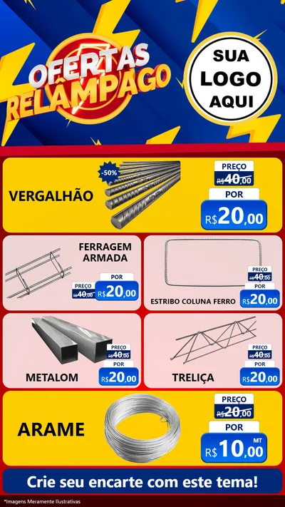 Modelo de TV para TV Vertical com o tema Ofertas Relâmpago para Ferragens