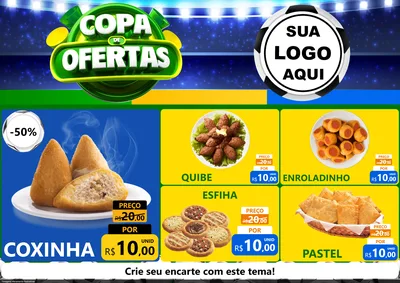 Modelo de Encarte para Encarte A4 Horizontal com o tema Copa de Ofertas para Salgadaria