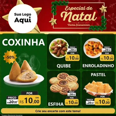 Modelo de Rede Social para Feed Facebook com o tema Especial de Natal para Salgadaria