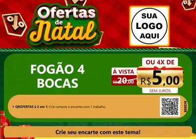 Modelo de Cartaz para Cartaz A4 Horizontal com o tema Ofertas de Natal para Móveis e Eletro