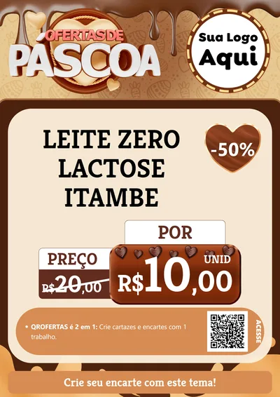 Modelo de Cartaz para Cartaz A4 Vertical com o tema Ofertas de Páscoa para Frios e Laticínios